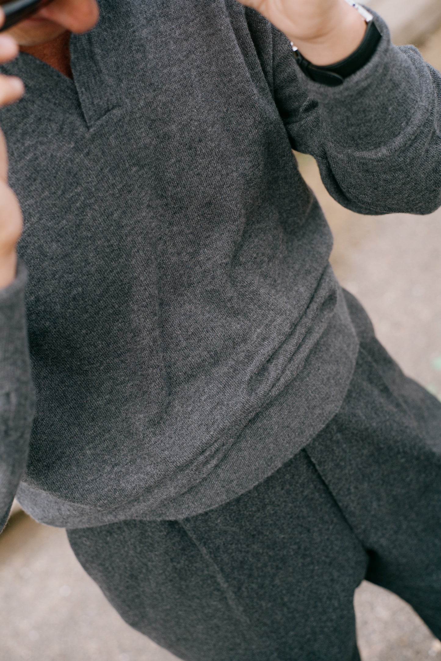 
                  
                    Pleat Front Trouser in Charcoal Grey Flannel
                  
                