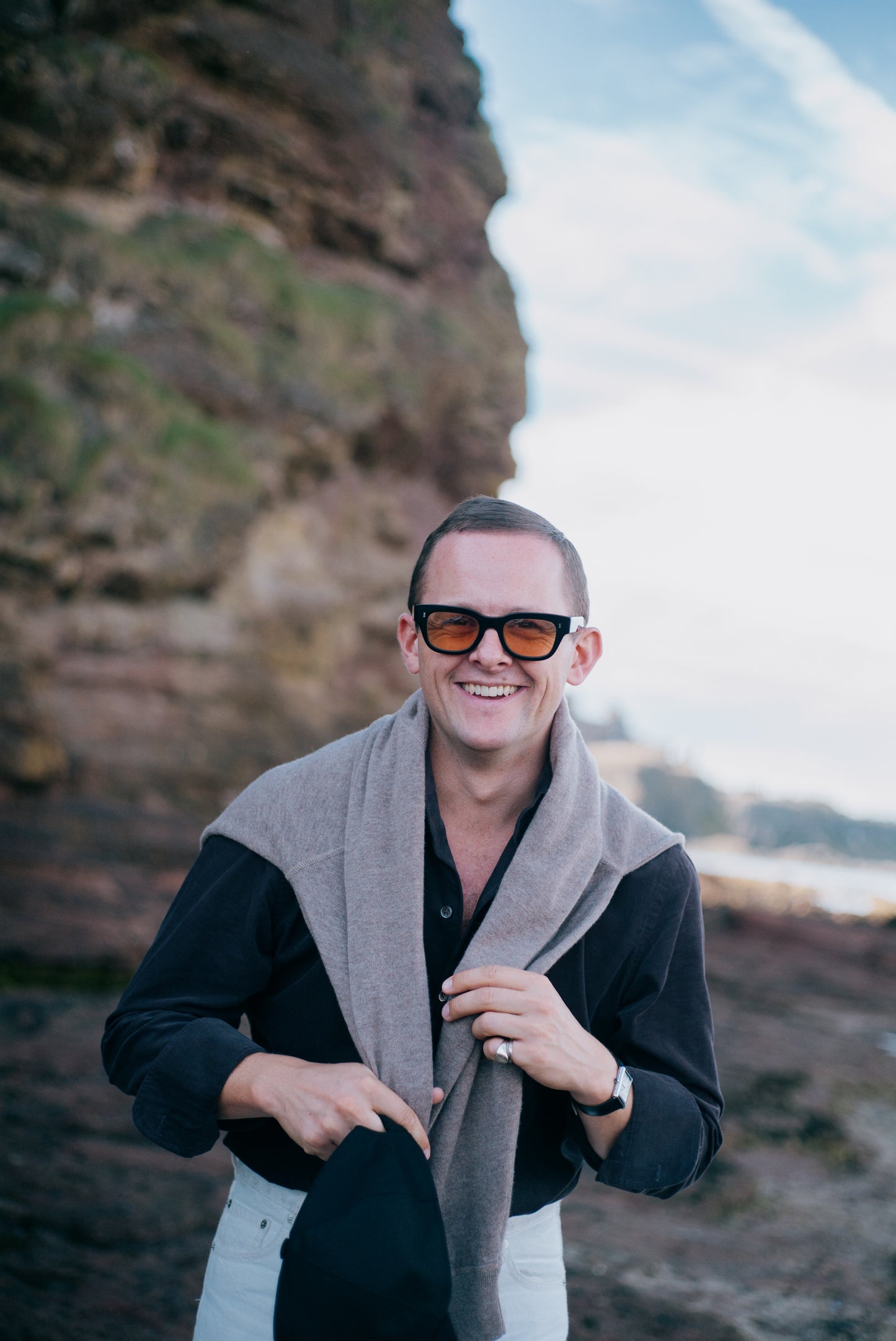 
                  
                    One Piece Collar Shirt in Mink Brown Micro Corduroy
                  
                