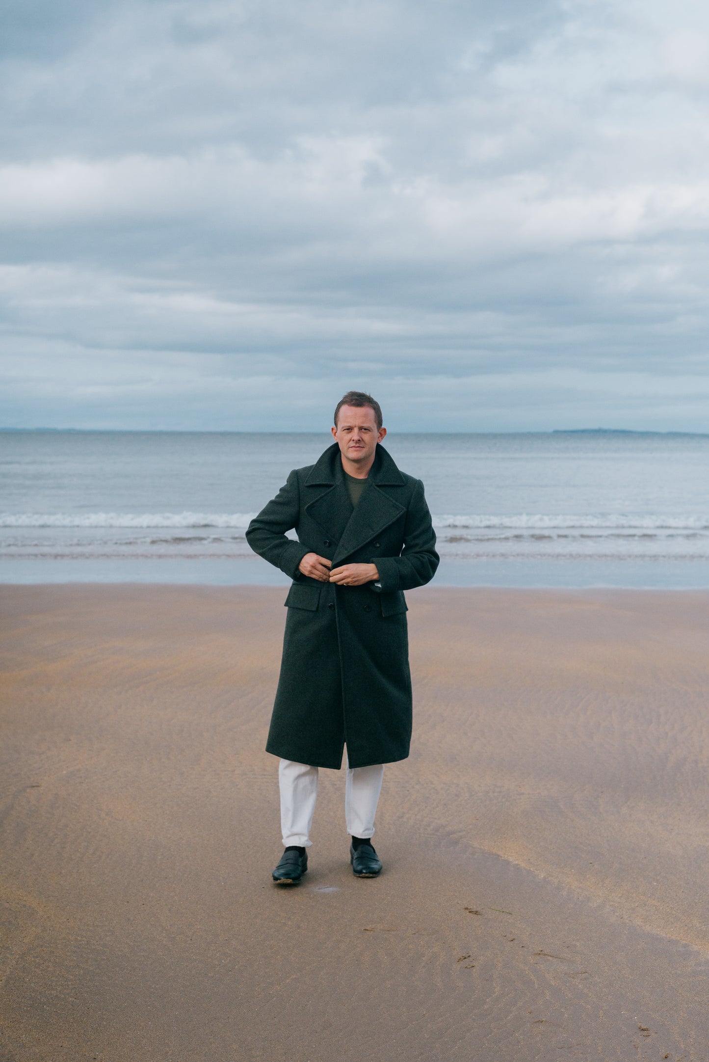 
                  
                    Greatcoat in Green Cashmere Twill
                  
                