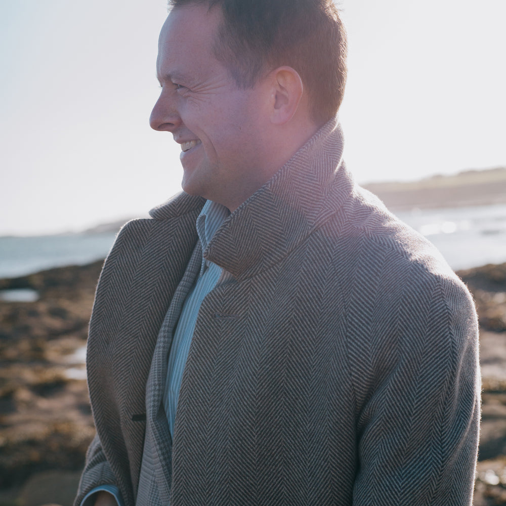 
                  
                    One Piece Collar Shirt in Green Stripe Oxford
                  
                