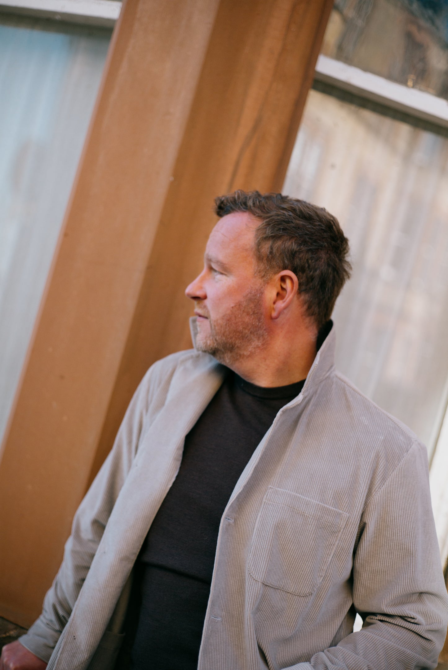 
                  
                    Painters Jacket in Putty Corduroy
                  
                