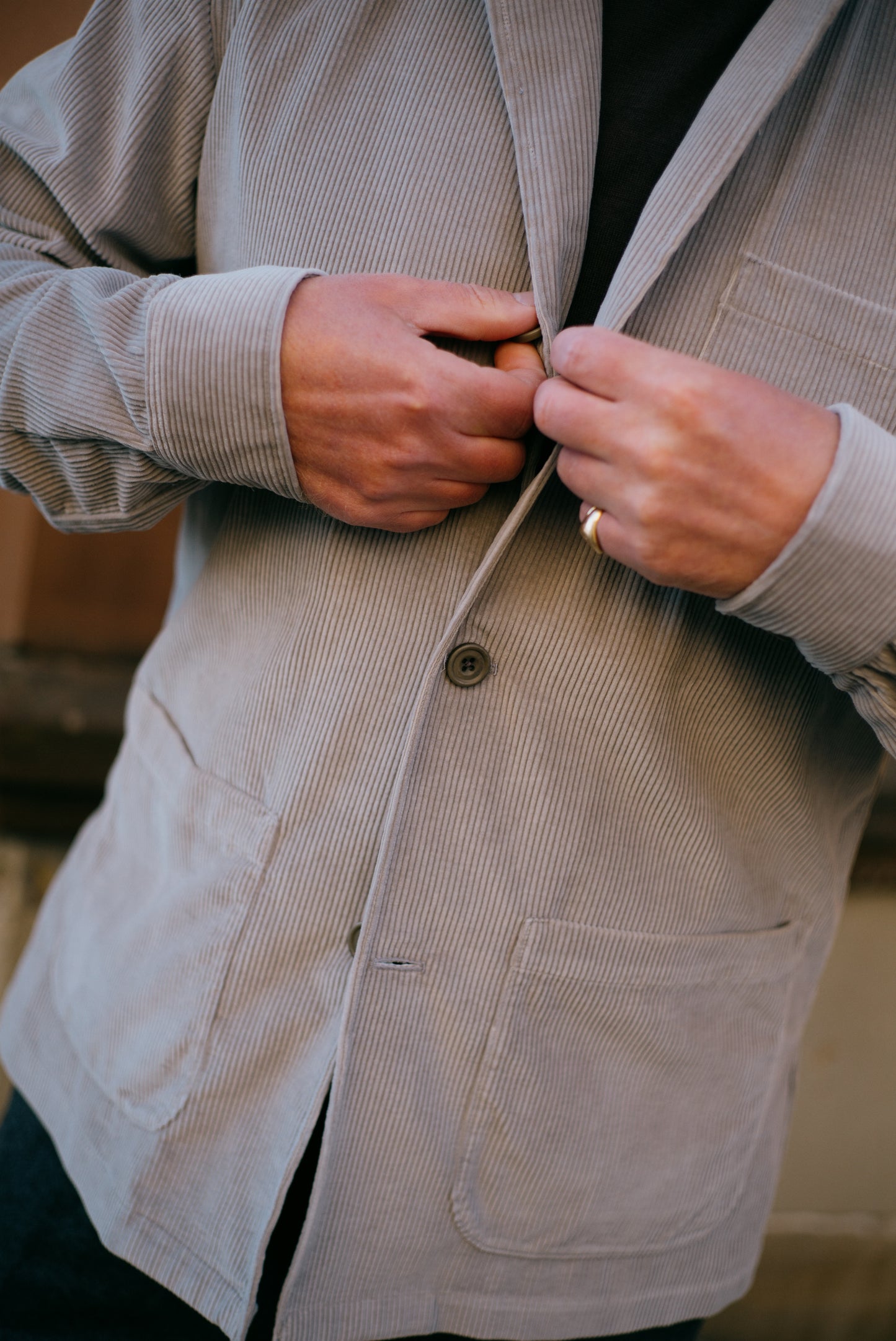 
                  
                    Painters Jacket in Putty Corduroy
                  
                