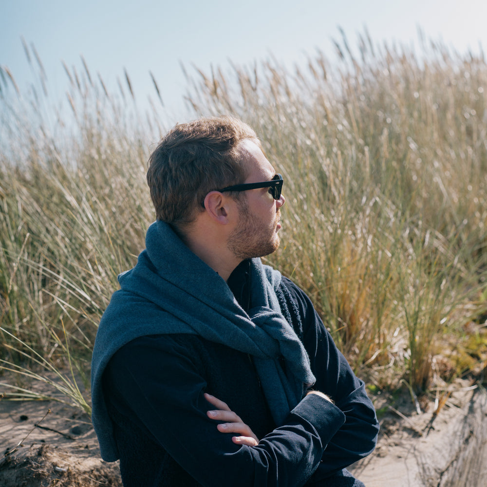 
                  
                    One Piece Collar Shirt in Navy Blue Micro Corduroy
                  
                