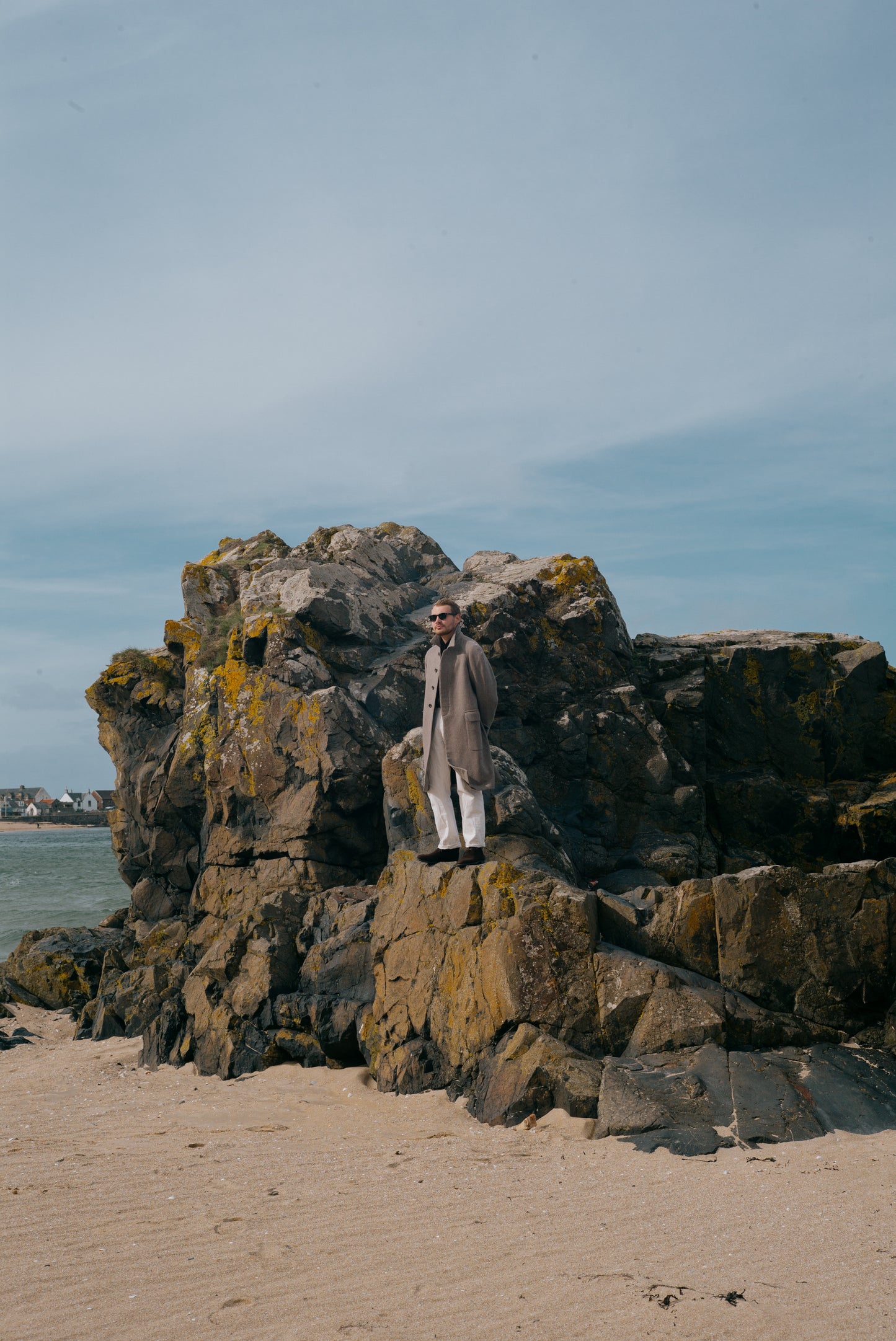 
                  
                    Raglan Overcoat in Brown Herringbone Cashmere Mix
                  
                