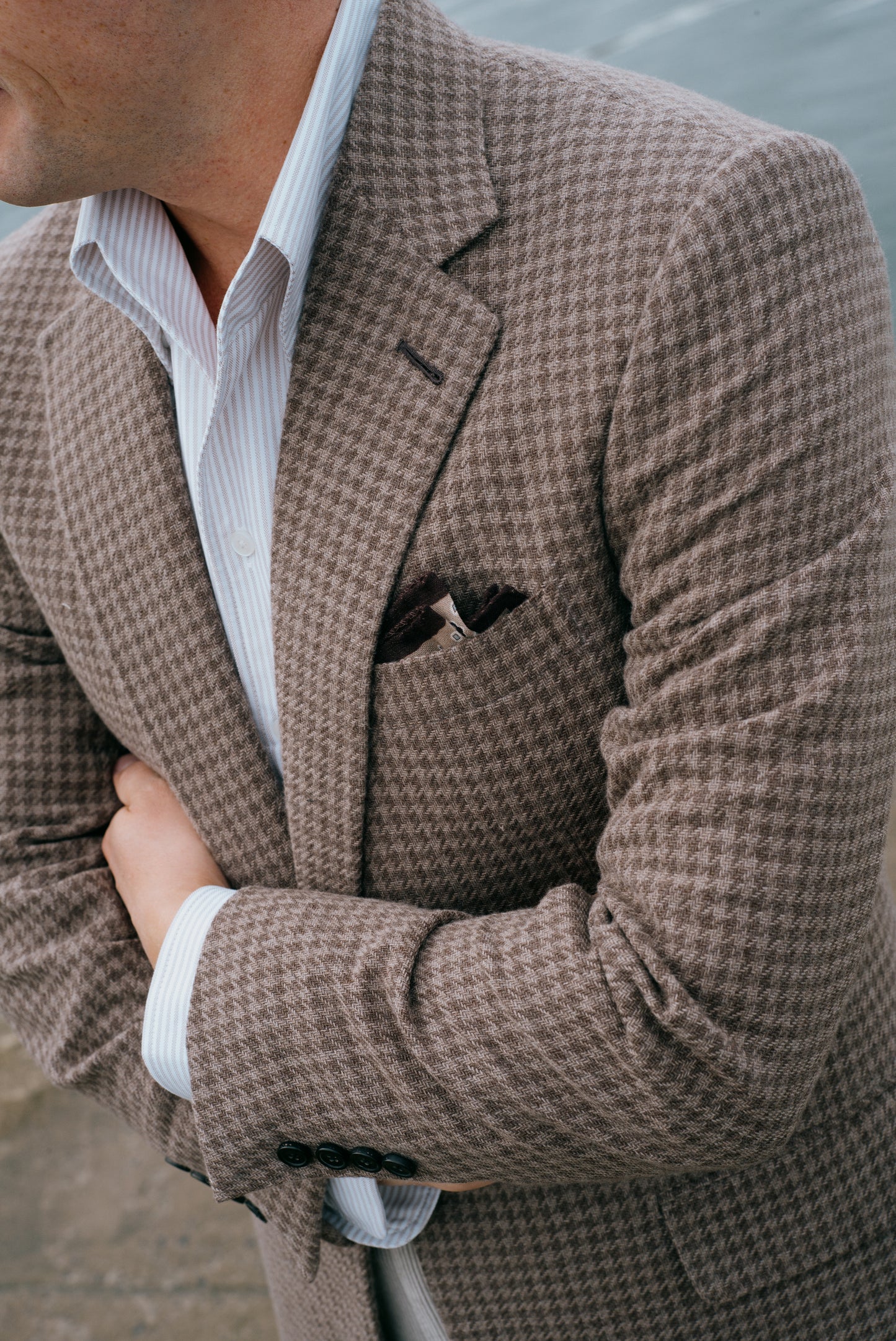 
                  
                    One Piece Collar Shirt in Cream Stripe Oxford
                  
                