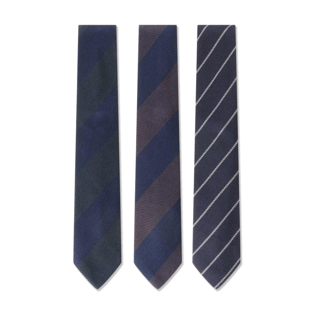 
                  
                    Green Repp Stripe Tie in Grenadine Silk
                  
                
