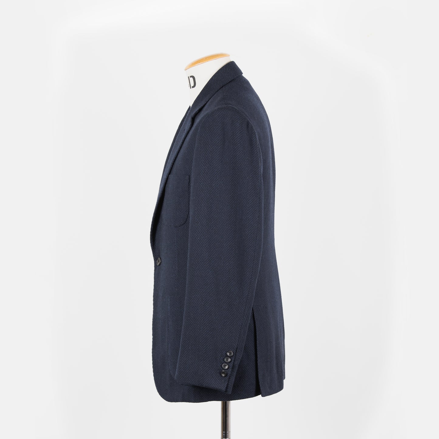 
                  
                    Single Breasted Cardigan Jacket in Navy Herringbone Jersey
                  
                