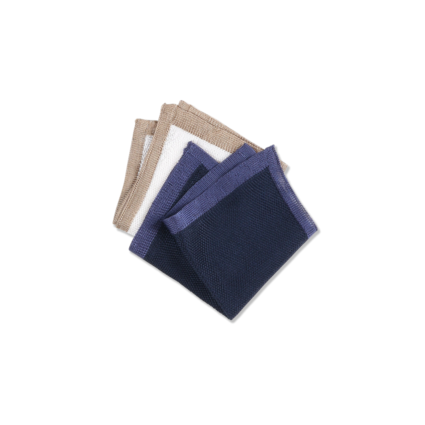 
                  
                    Knitted Pocket Square in Navy Silk
                  
                