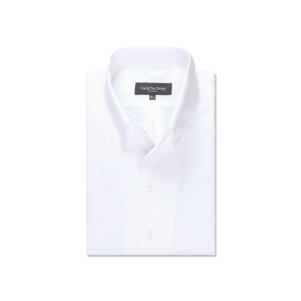One Piece Button Down Shirt in White Poplin