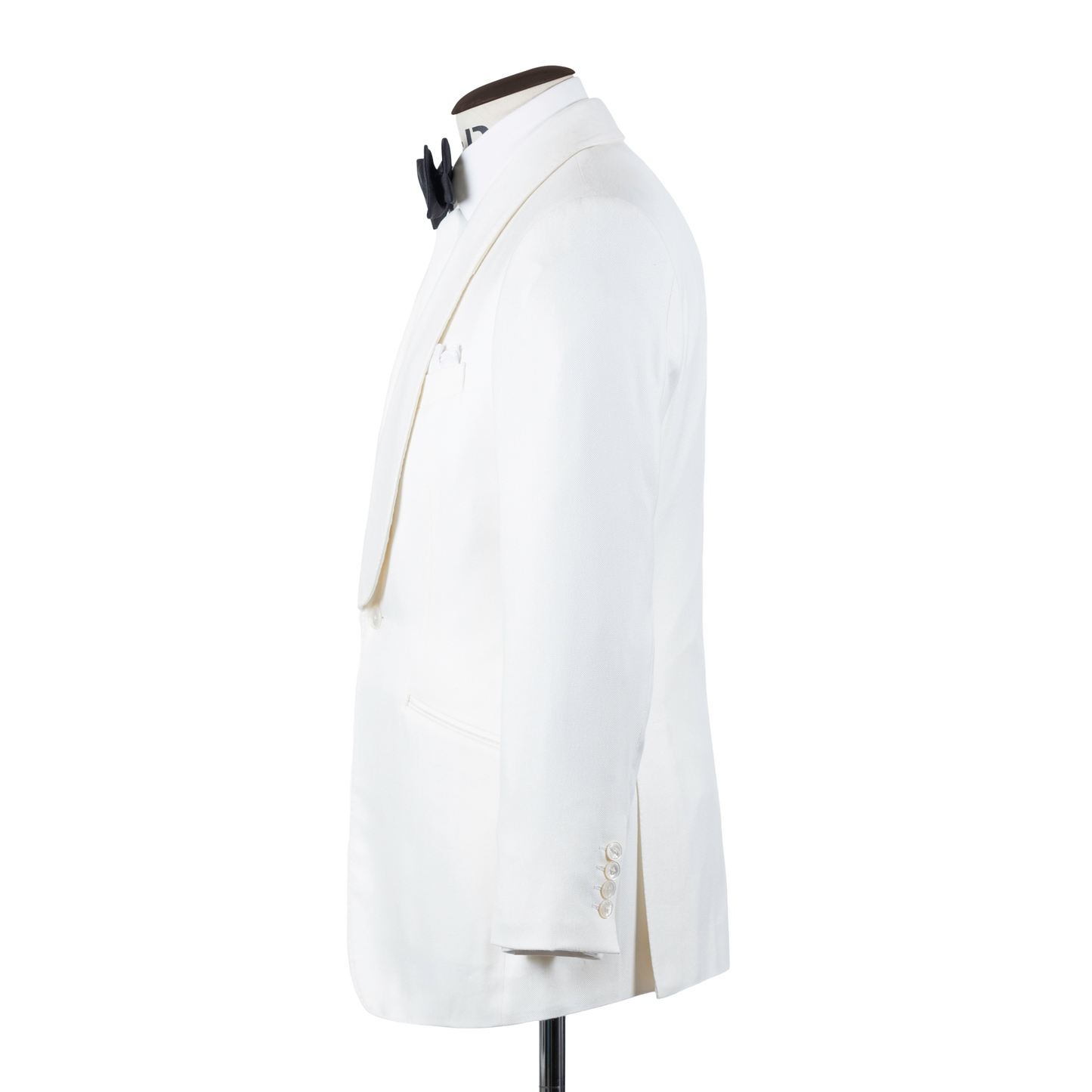 
                  
                    Wide Shawl Lapel Jacket in White Bamboo
                  
                