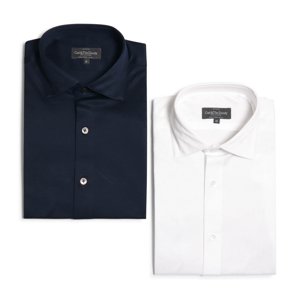 
                  
                    Casual Collar, Single Cuff Shirt in White Jersey
                  
                