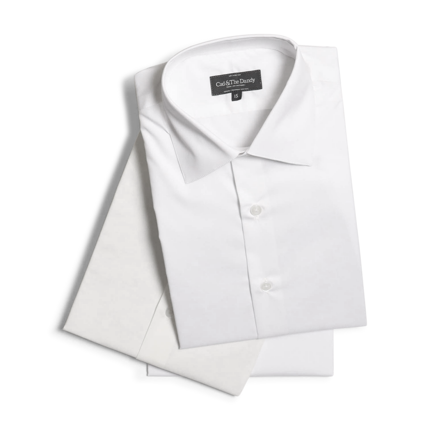 
                  
                    Classic Collar, Double Cuff Shirt in White Poplin
                  
                