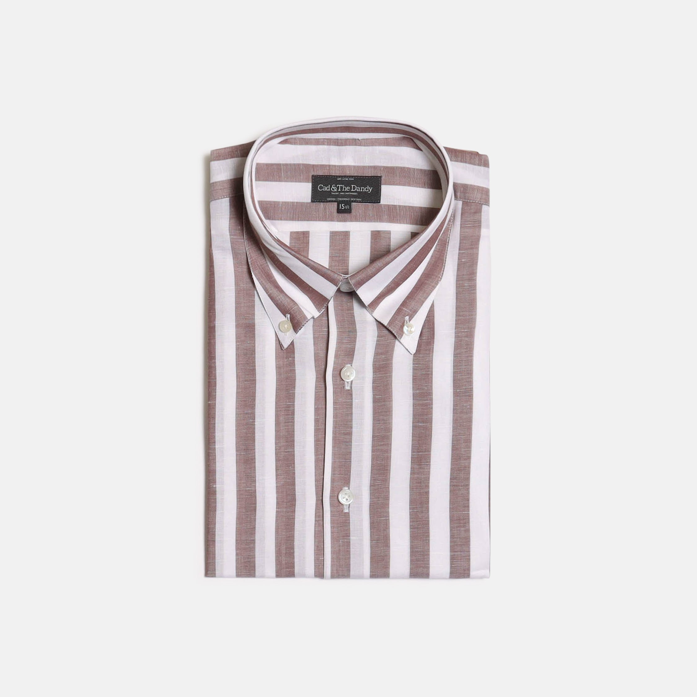 Button Down Shirt in Wide Brown Stripe – Cad & The Dandy Savile Row
