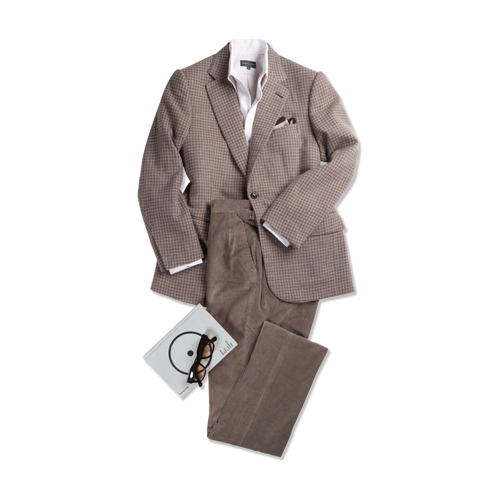 
                  
                    Single Breasted Notch Jacket in Brown Houndstooth
                  
                