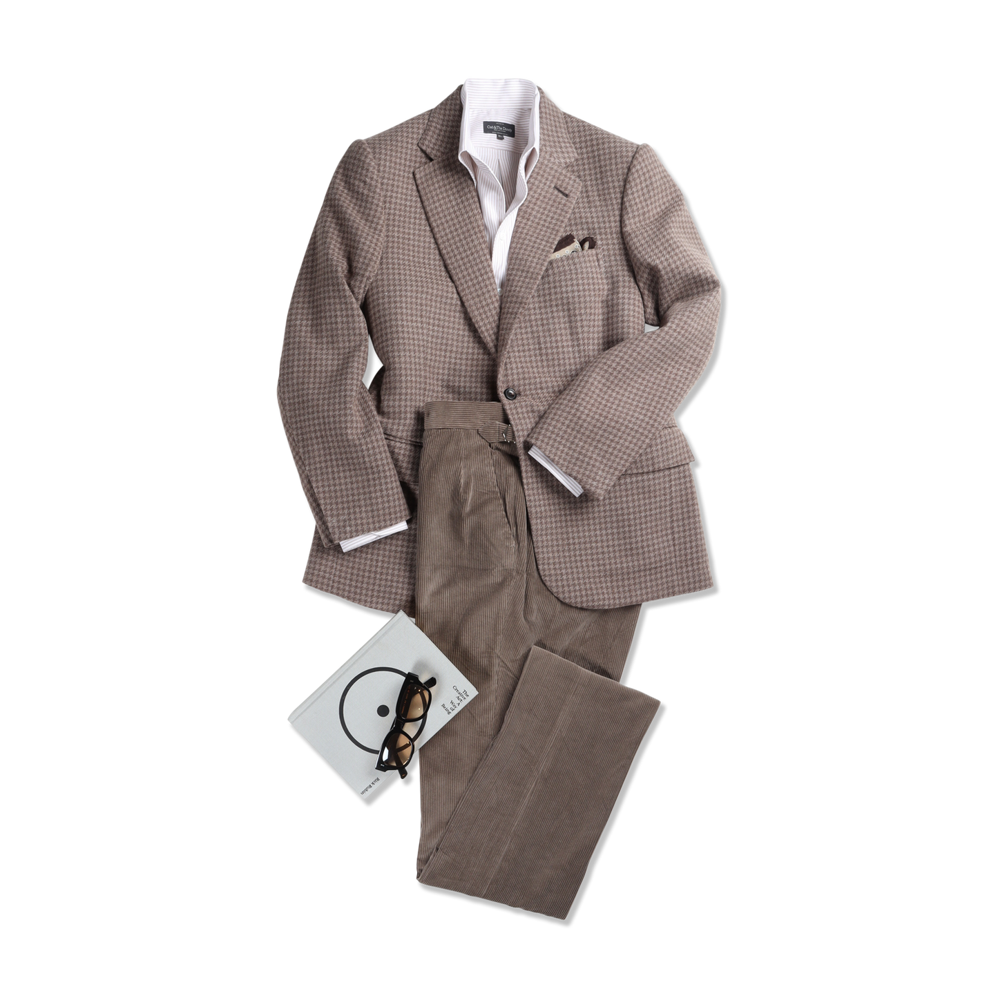 
                  
                    Single Breasted Notch Jacket in Brown Houndstooth
                  
                