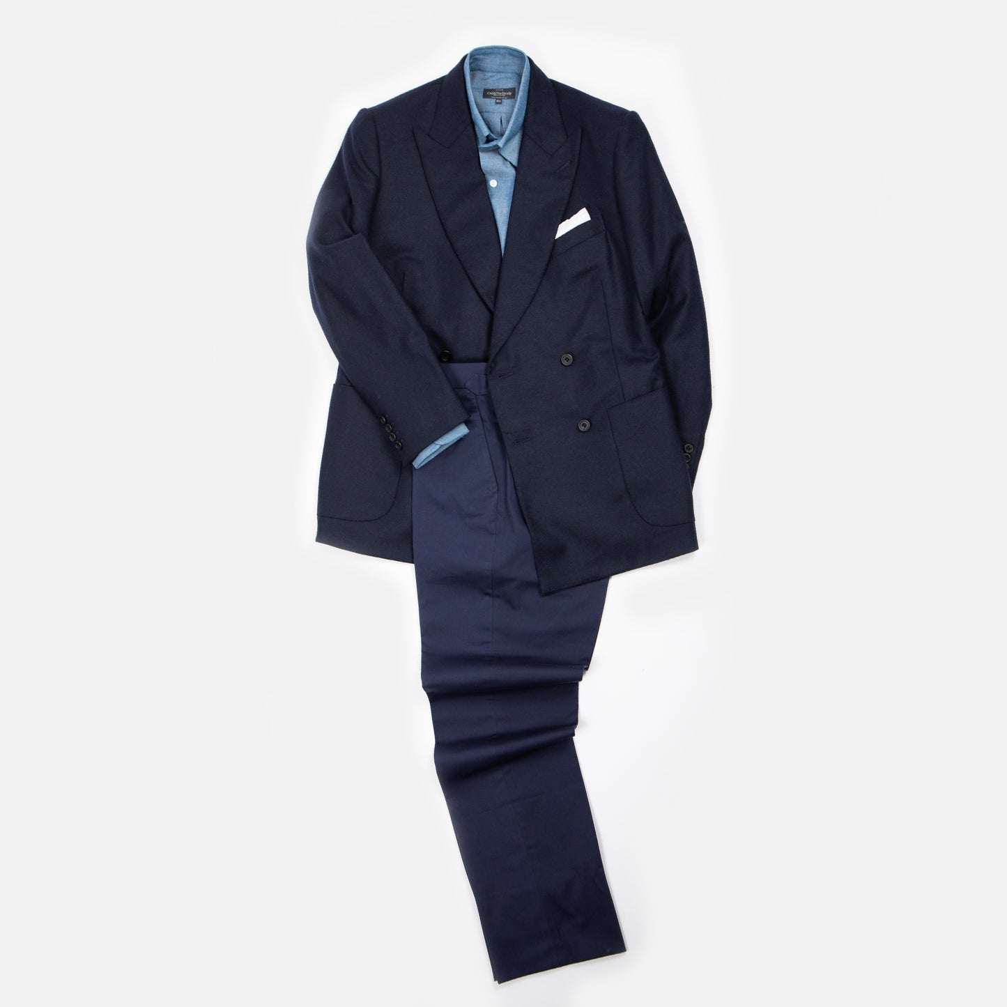 
                  
                    Flat Front Trouser in Navy Stretch Cotton Twill
                  
                
