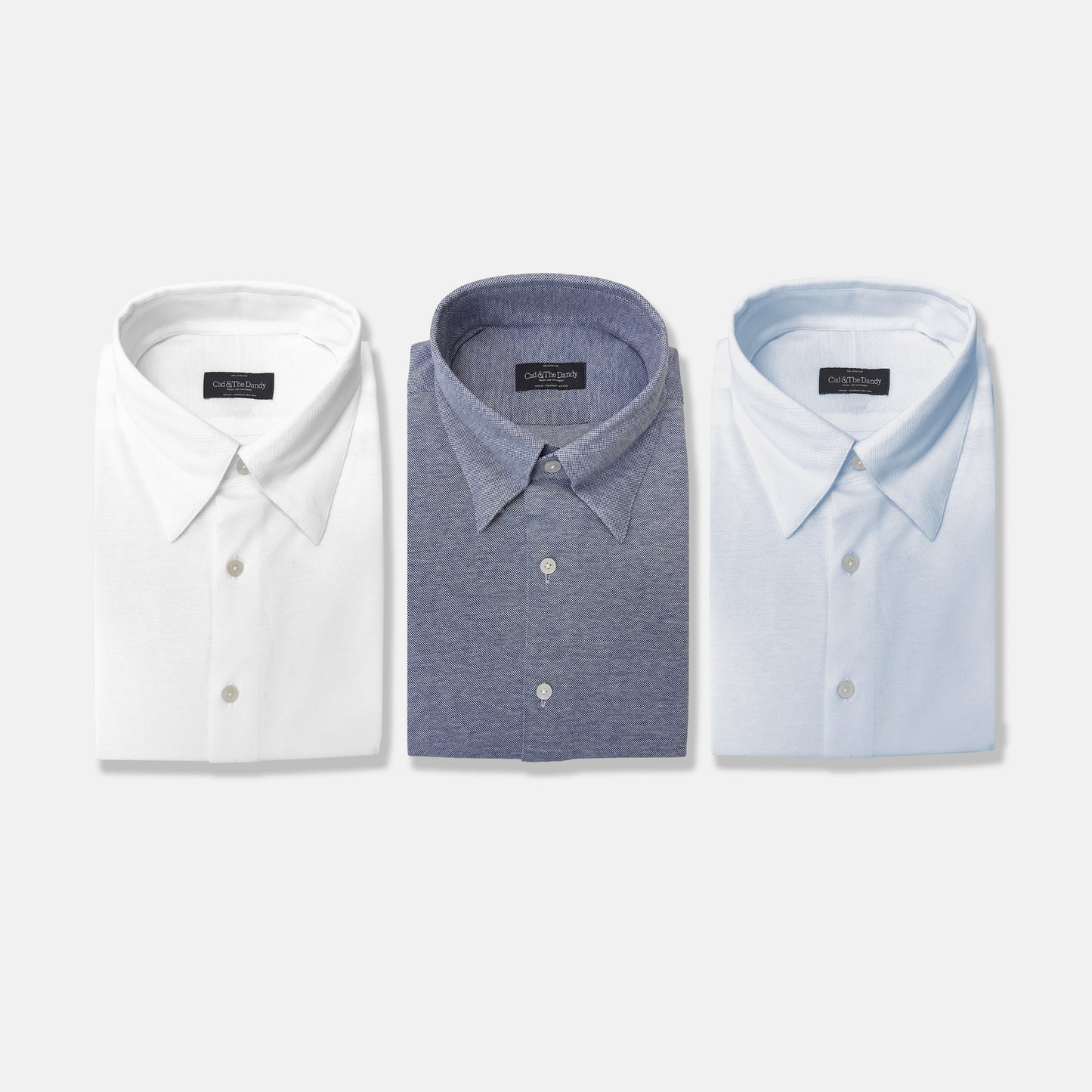 
                  
                    Hidden Button Down Shirt in Sky Blue Piqué Cotton
                  
                